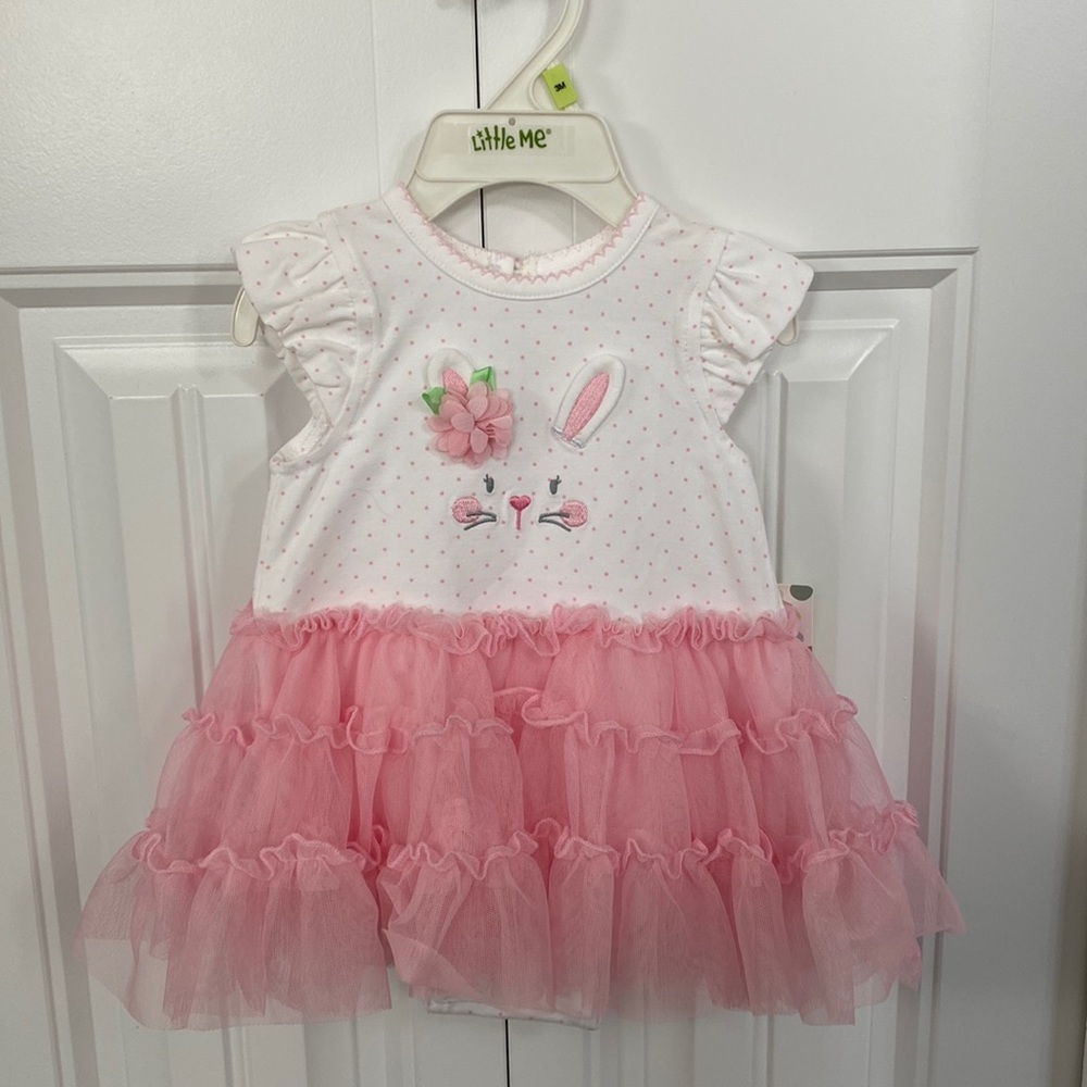 Little Me Adorable Pink Bunny Dress